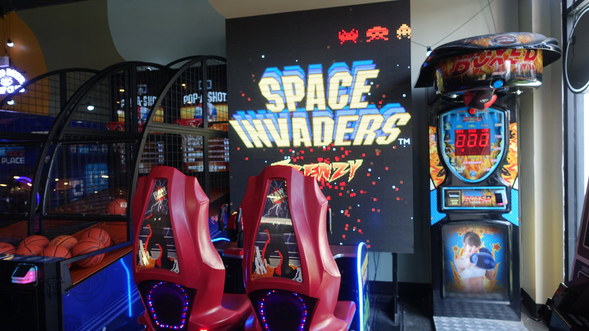 Arcade games inside Playground Huntington Beach